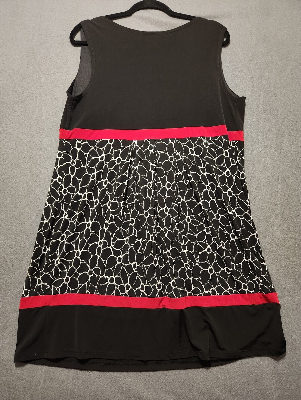 Enfocus Studio Dress Women Size 16W Black/white 2 Red Stripes Plus Size - Picture 2 of 8